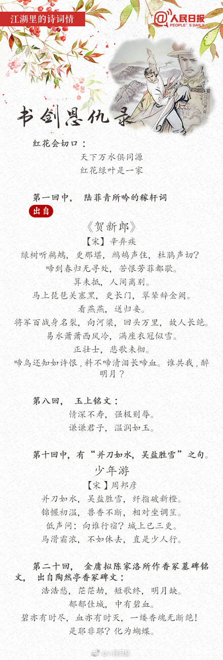 2019年浙江公務(wù)員考試常識(shí)積累：江湖里的詩詞情