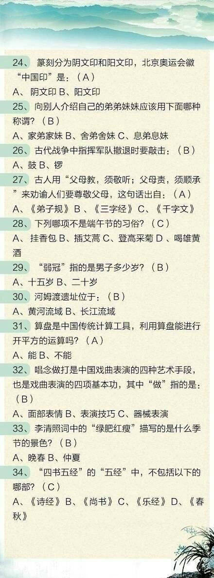 2020年浙江公务员考试常识积累：中国文学常识100题