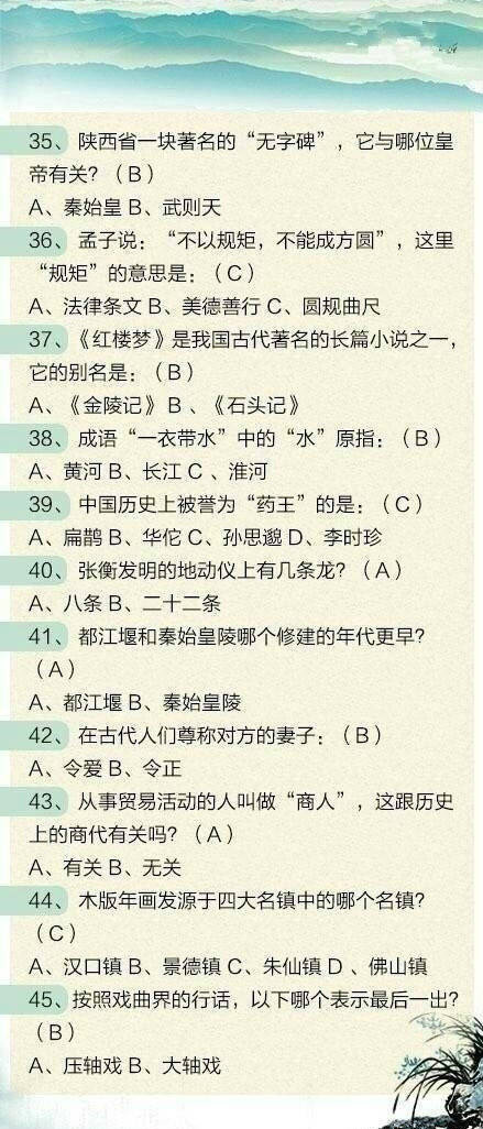 2020年河北公务员考试常识积累：中国文学常识100题